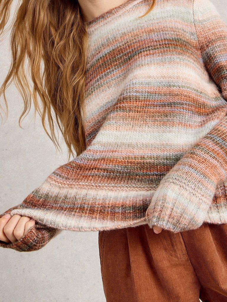 SABRINA SPACEDYE JUMPER in NAT MLT - MODEL DETAIL