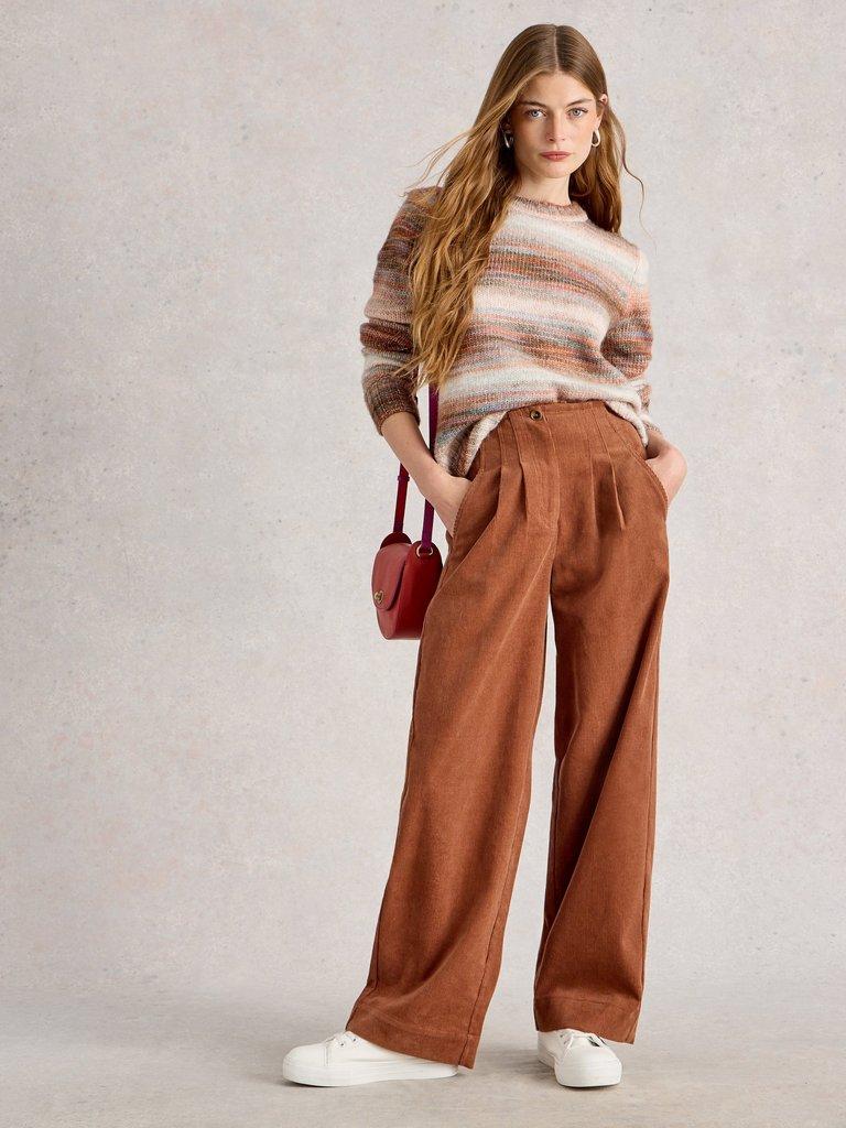 SABRINA SPACEDYE JUMPER in NAT MLT - MODEL FRONT