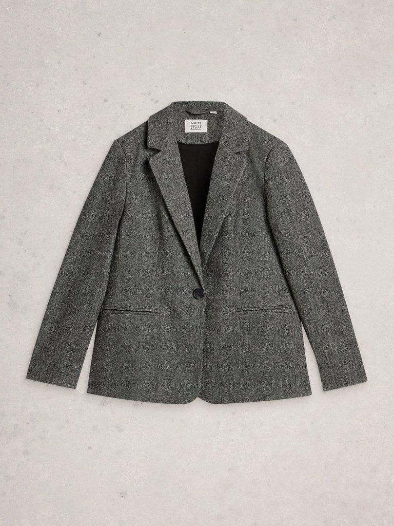 Evelyn Tweedy Blazer in GREY MLT - FLAT FRONT