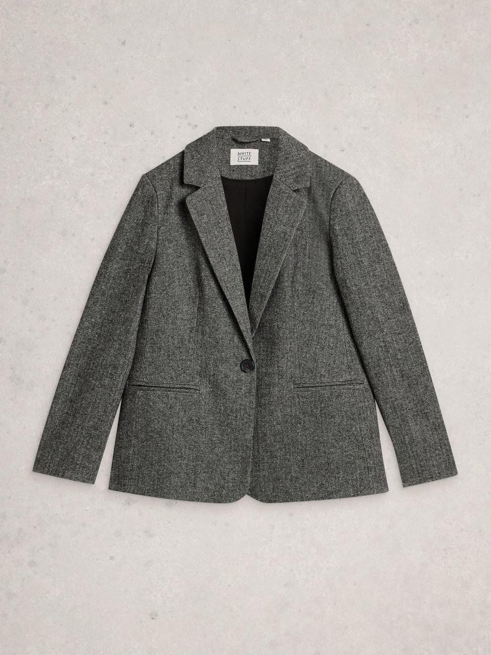 Evelyn Tweedy Blazer in GREY MLT - FLAT FRONT