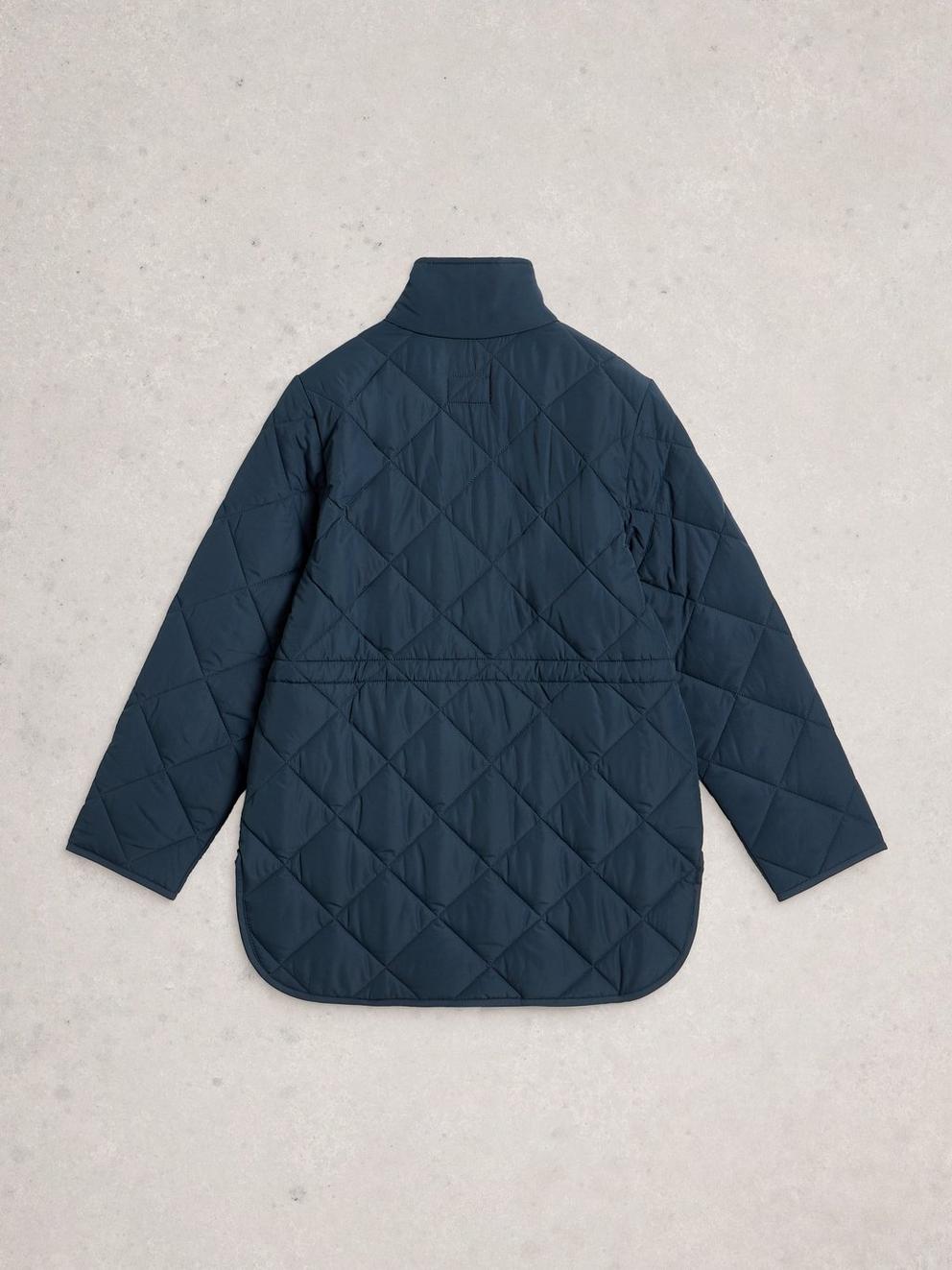 Amilia Quilted Jacket in DARK NAVY - FLAT BACK
