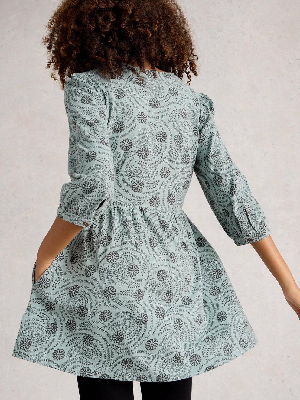 LARA TUNIC in BLUE PR - MODEL BACK