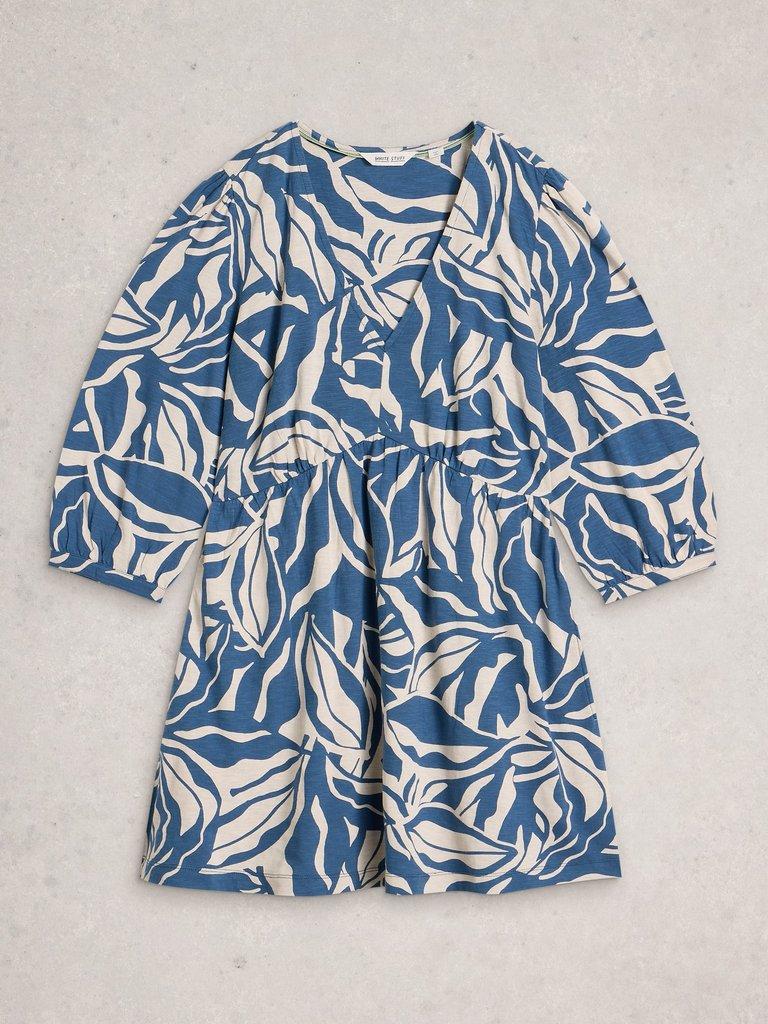 LARA TUNIC in NAVY MULTI - FLAT FRONT