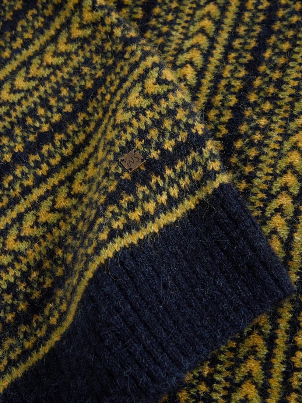 Brockton Fairisle Crew Neck in GREEN MLT - FLAT DETAIL