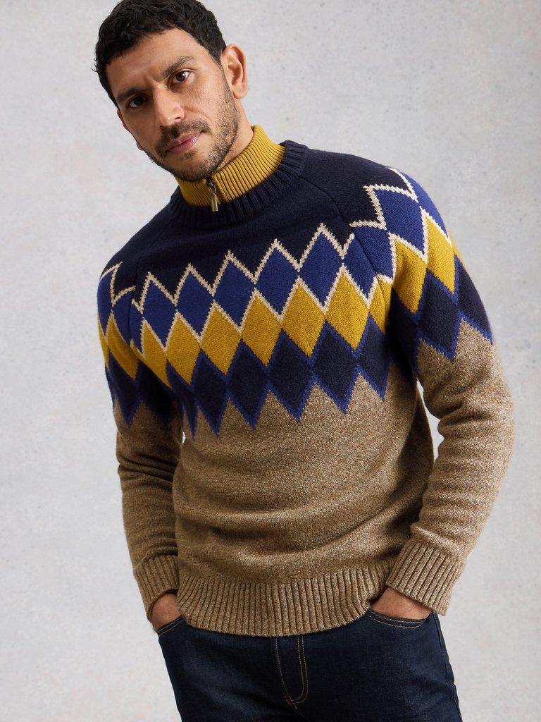 Alton Argyle Crew Neck in NAT MLT - LIFESTYLE