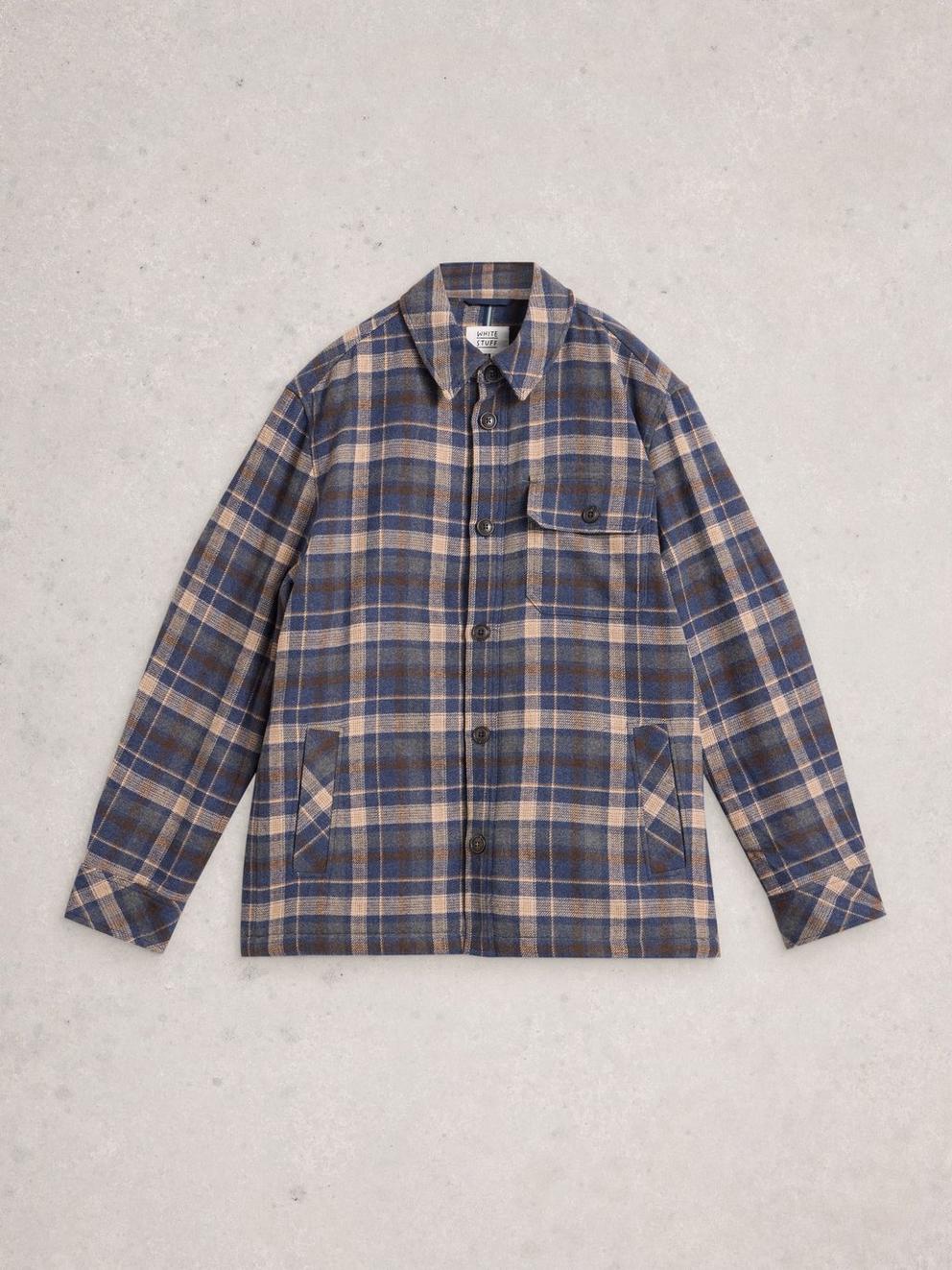 Check Borg Trucker in BLUE MLT - FLAT FRONT