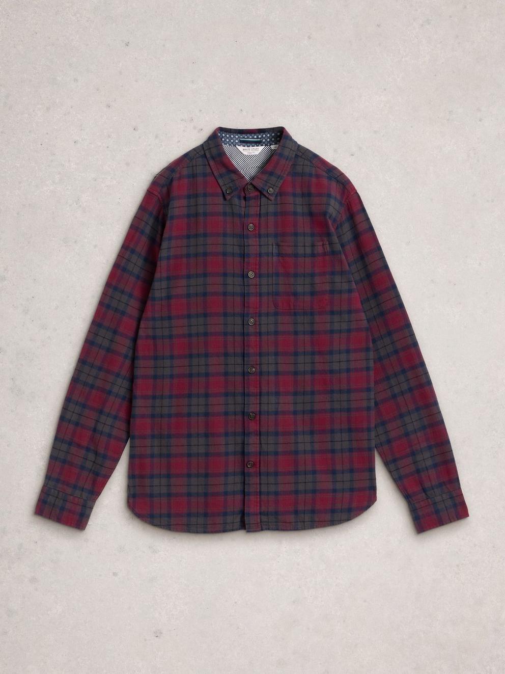 Blackwatch Check in RED MLT - FLAT FRONT