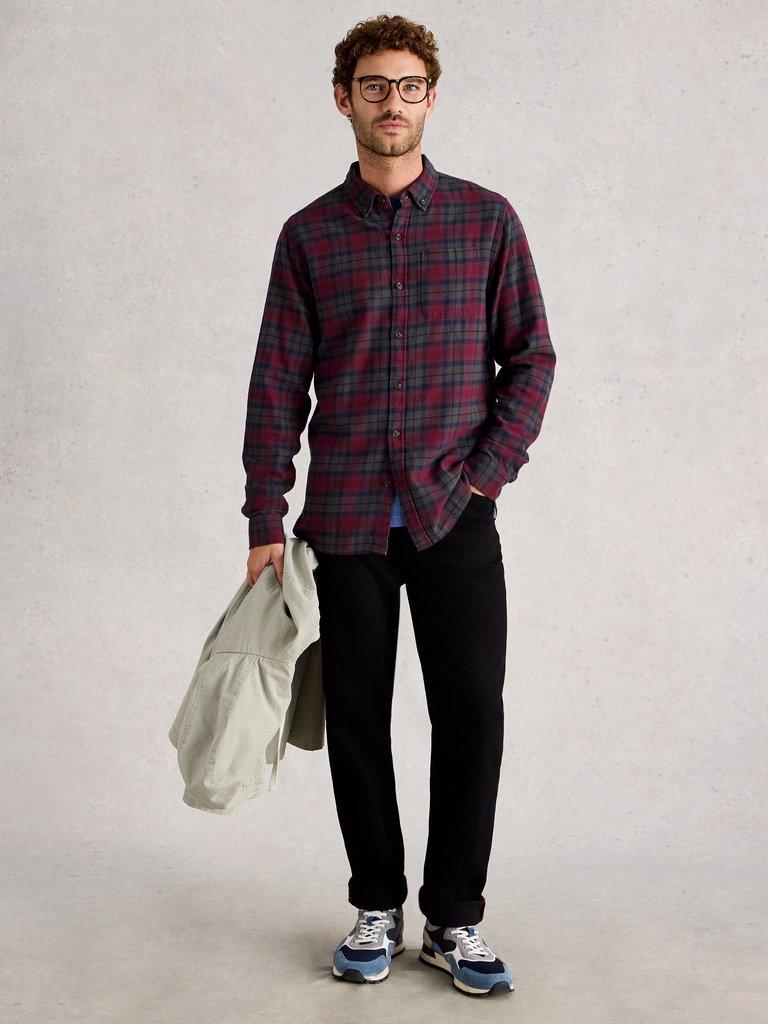 Blackwatch Check in RED MLT - MODEL FRONT