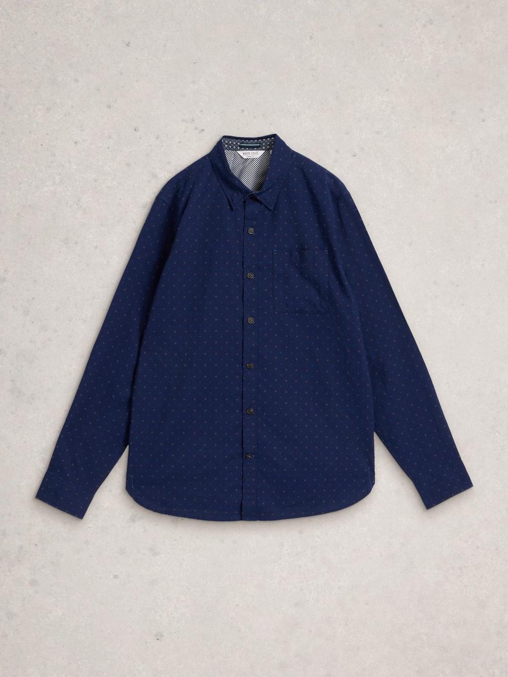 Multi Spot Shirt in NAVY MULTI - FLAT FRONT