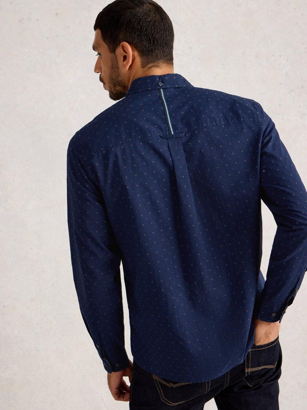Multi Spot Shirt in NAVY MULTI - MODEL BACK