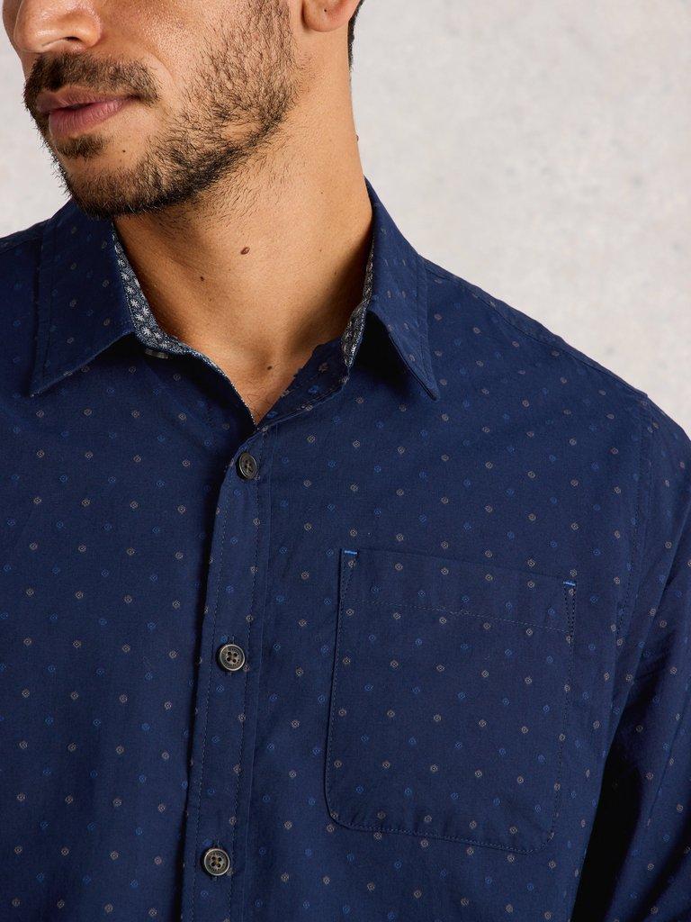 Multi Spot Shirt in NAVY MULTI - MODEL DETAIL