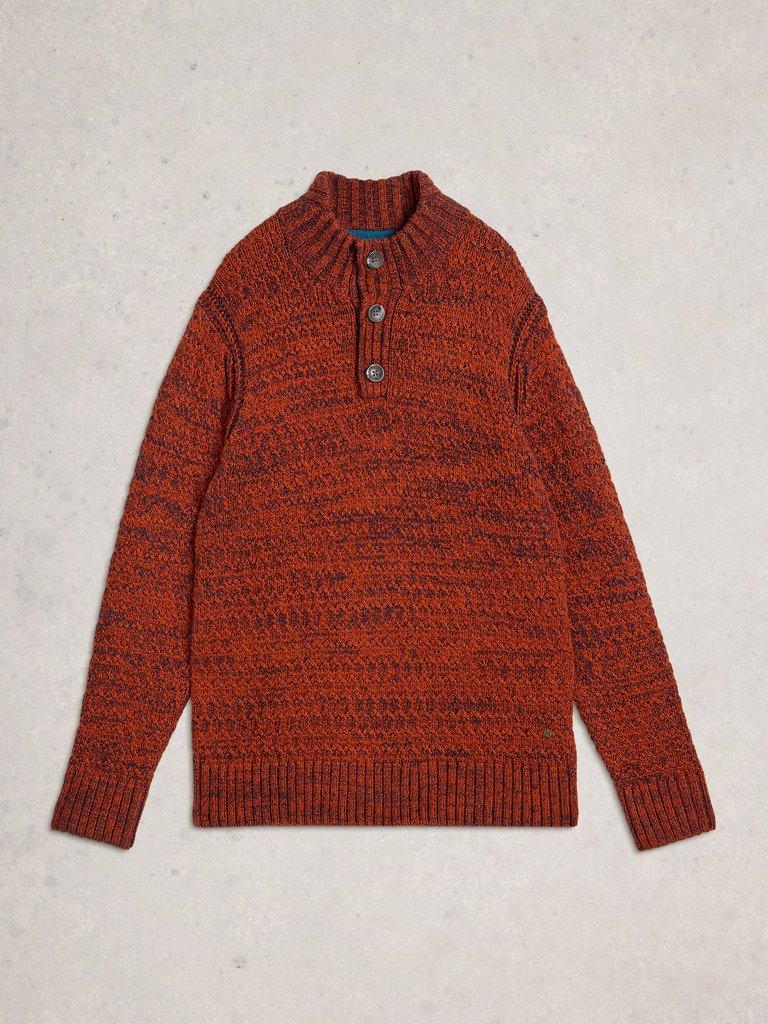 Albany Twisted Button Neck in DK ORANGE - FLAT FRONT