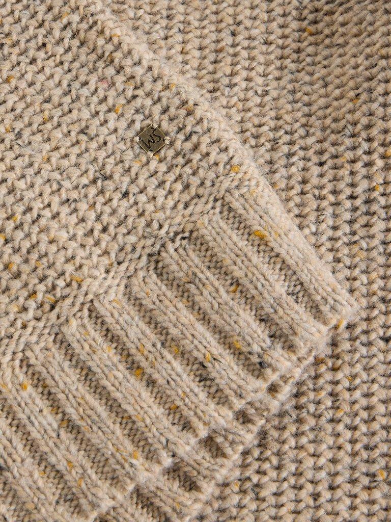 York Texture Shawl Neck in NAT MLT - FLAT DETAIL