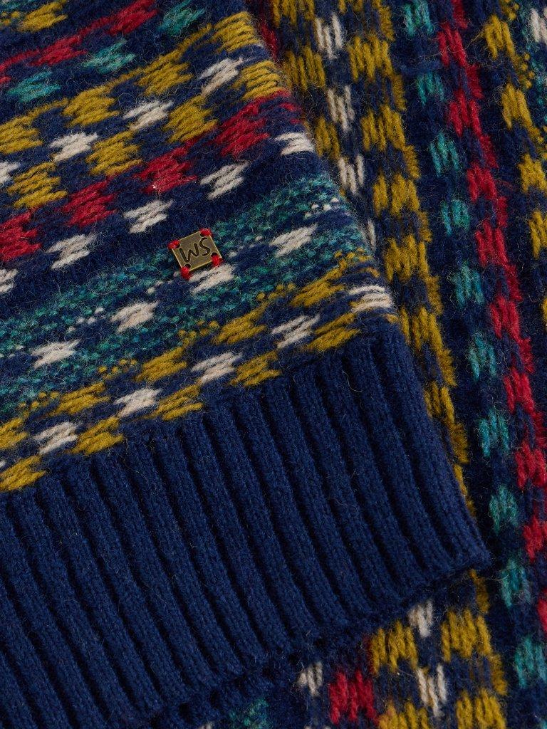 Lincoln Multi Stripe Crew Neck in NAVY MULTI - FLAT DETAIL