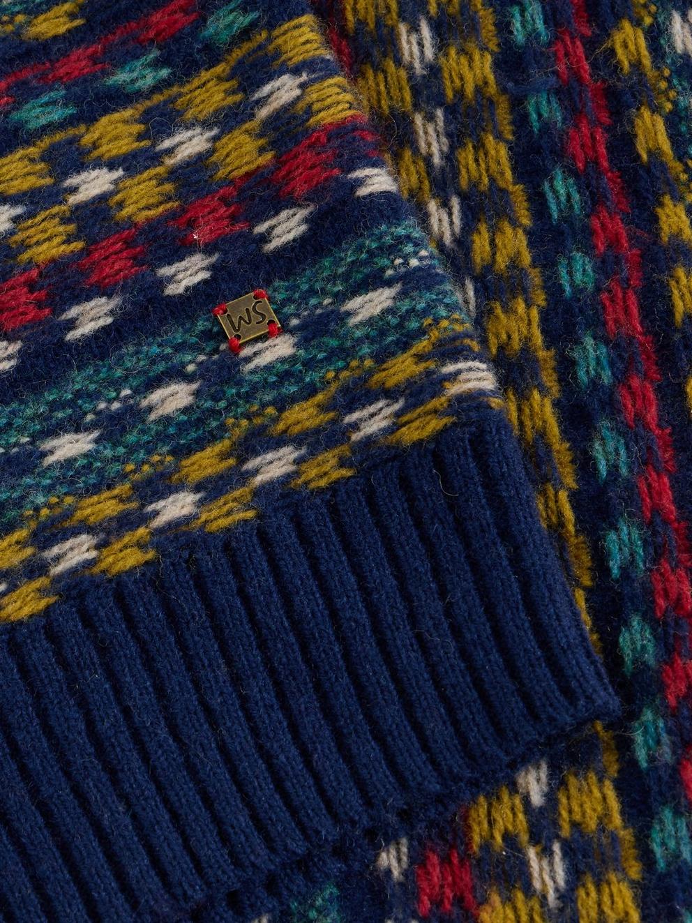 Lincoln Multi Stripe Crew Neck in NAVY MULTI - FLAT DETAIL