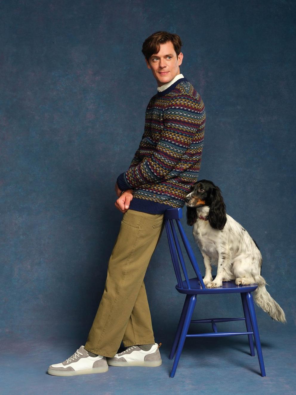 Lincoln Multi Stripe Crew Neck in NAVY MULTI - MIXED