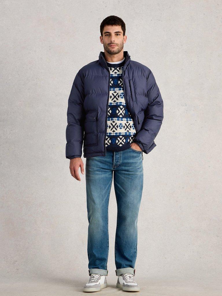 Padded Jacket in DARK NAVY - MODEL FRONT