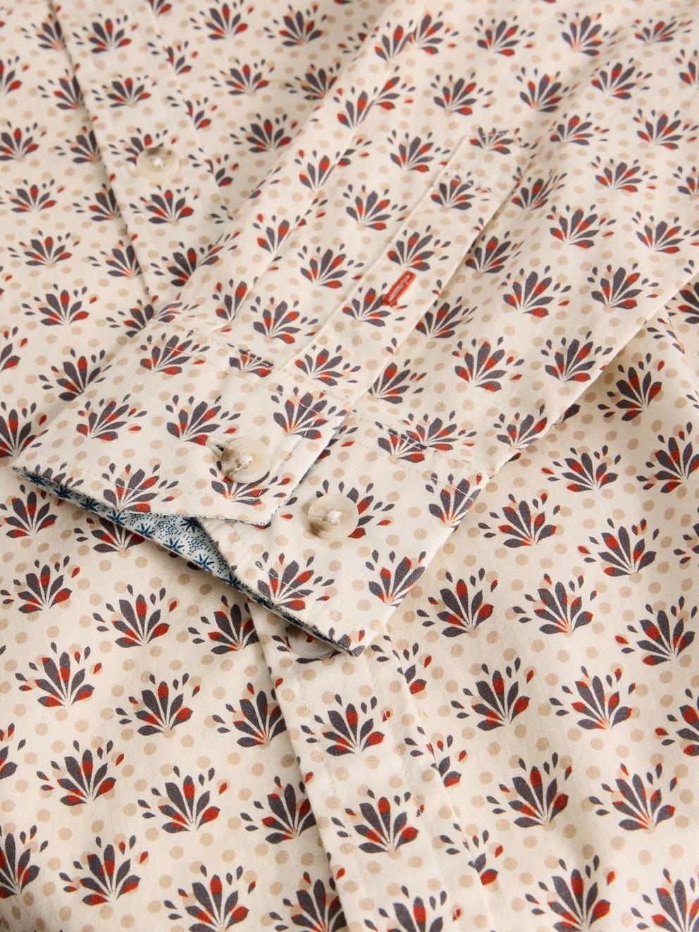 Salcombe Spot Fan Print Shirt in NAT PR - FLAT DETAIL