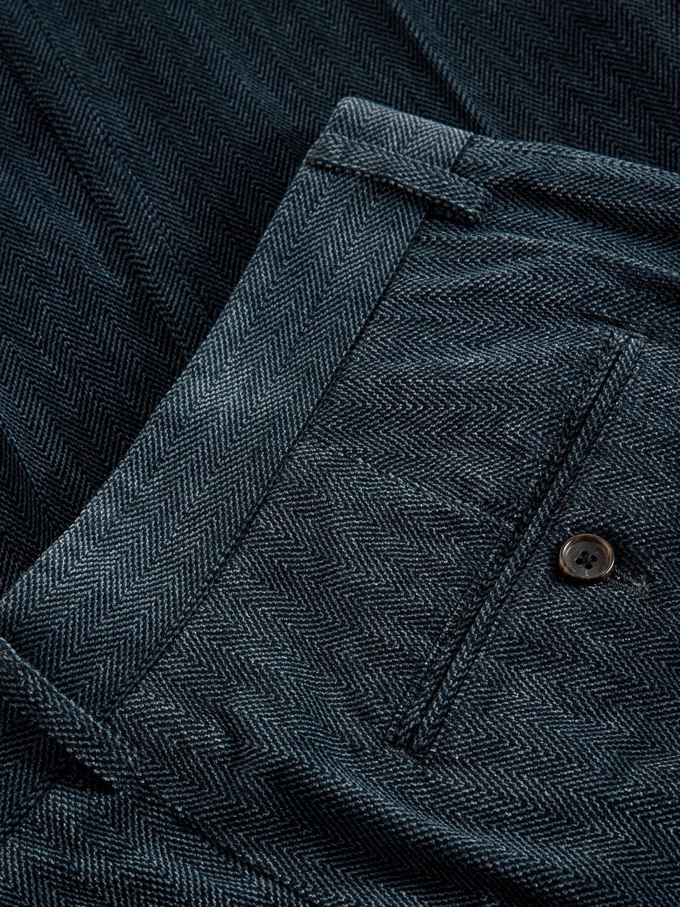 Herringbone Trouser in CHARC GREY - FLAT DETAIL