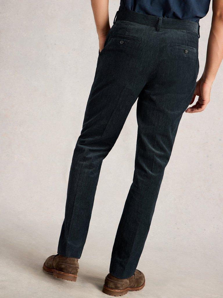 Herringbone Trouser in CHARC GREY - MODEL BACK