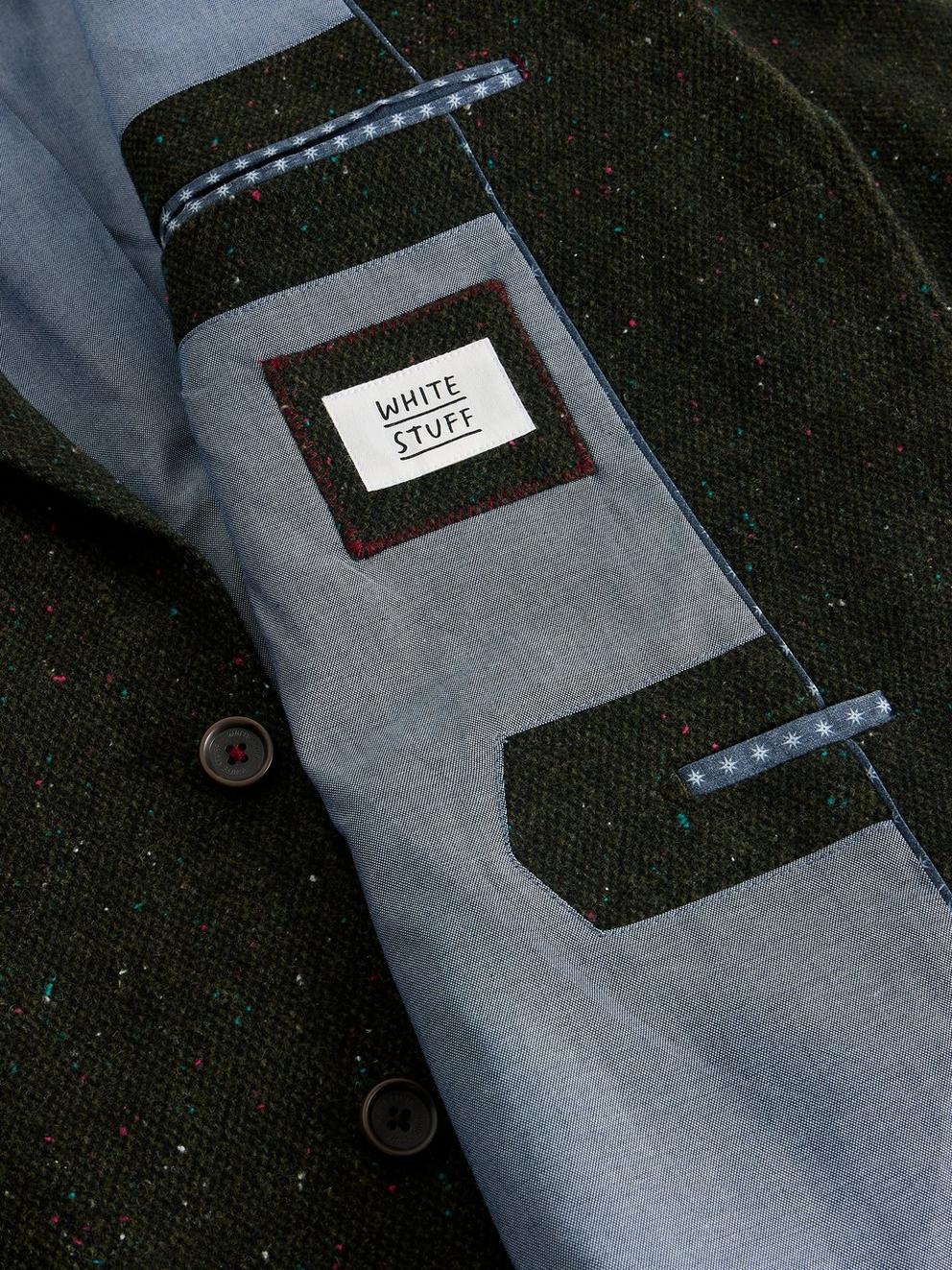 Donegal Nep Blazer in GREEN MLT - FLAT DETAIL