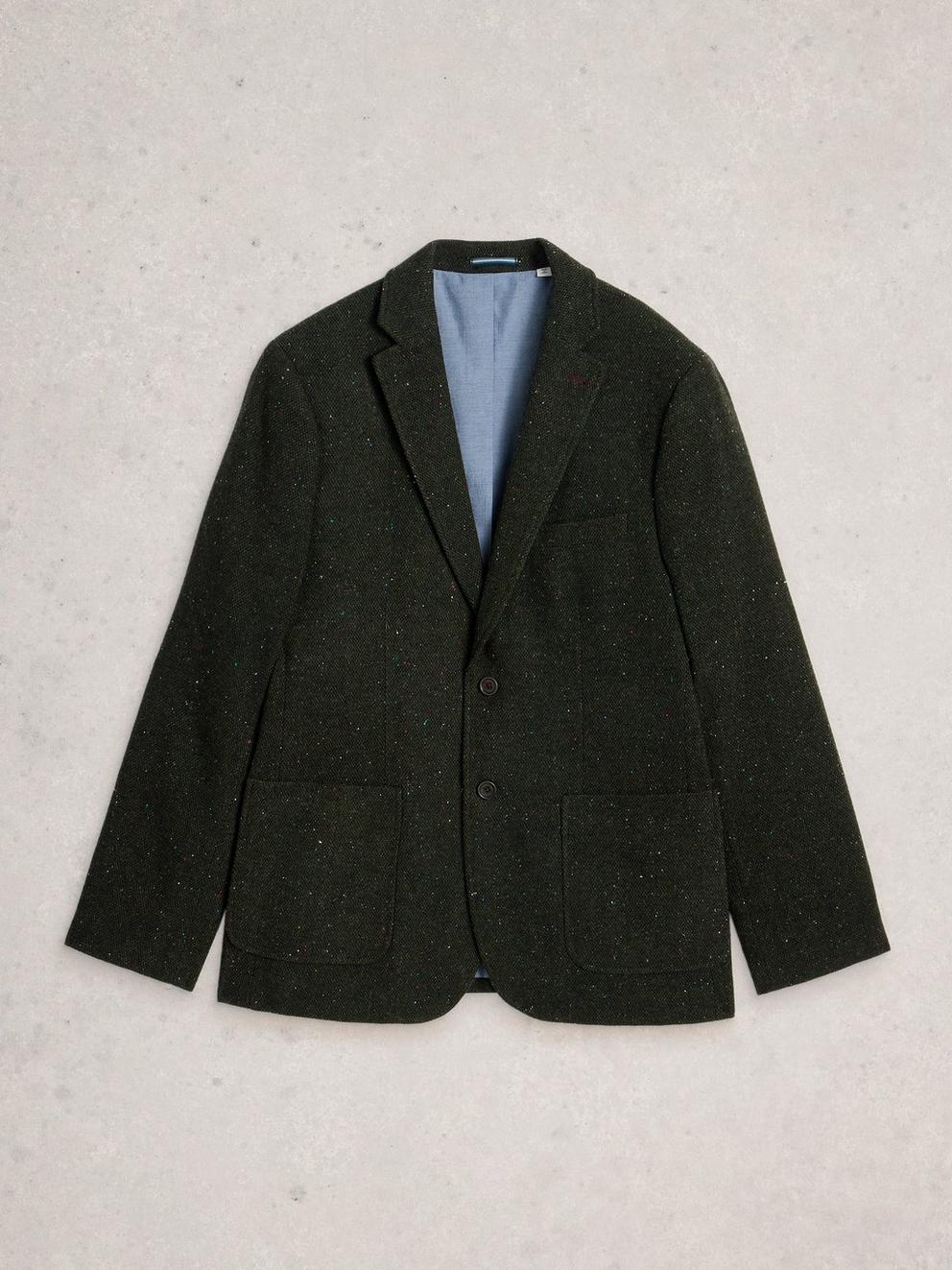 Donegal Nep Blazer in GREEN MLT - FLAT FRONT