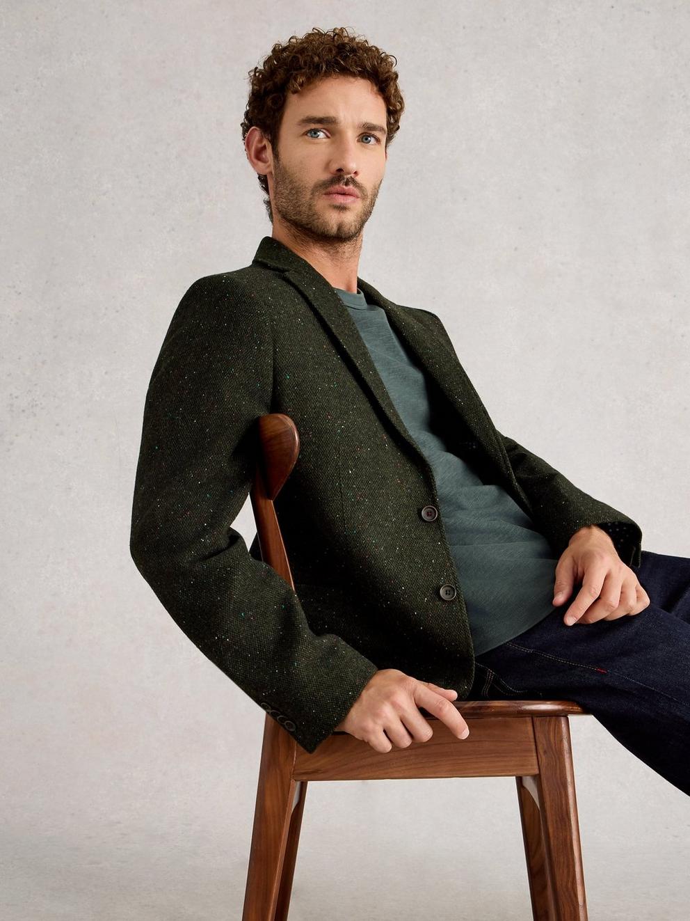 Donegal Nep Blazer in GREEN MLT - LIFESTYLE