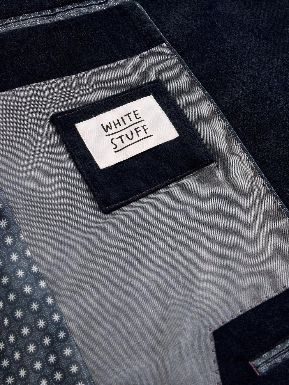 Velvet Blazer in DARK NAVY - FLAT DETAIL