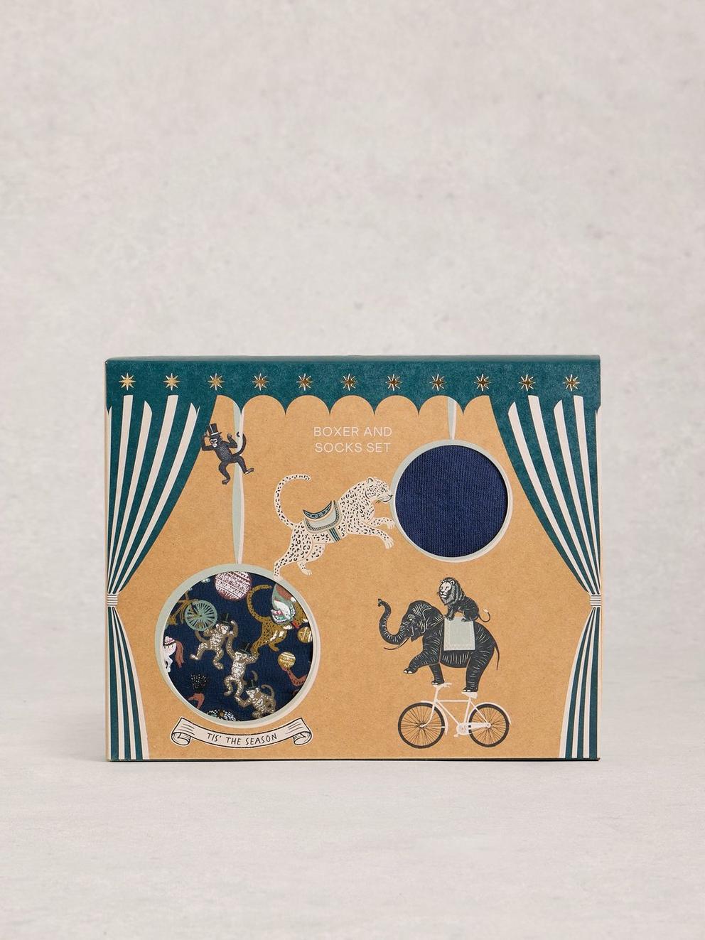 Boxers and Sock Gift Set in DARK NAVY - MODEL FRONT