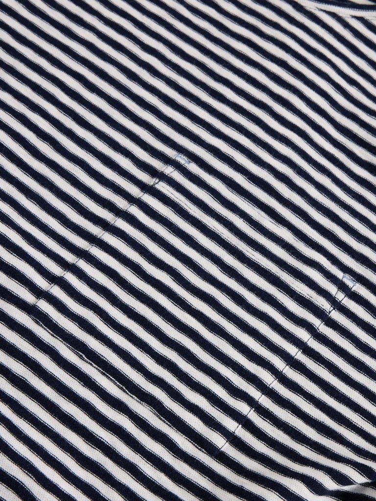DEMI DOLMAN STRIPE TOP in NAVY MULTI - FLAT DETAIL