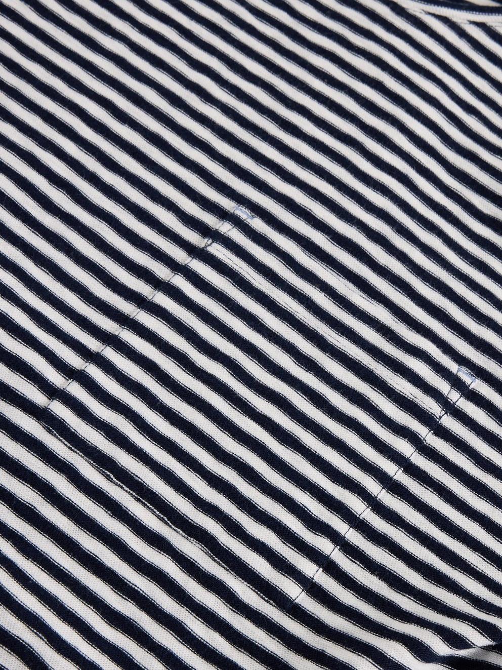DEMI DOLMAN STRIPE TOP in NAVY MULTI - FLAT DETAIL