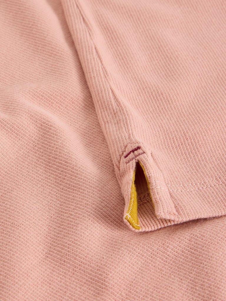 SADIE CREW NECK RIB TEE in DUS PINK - FLAT DETAIL