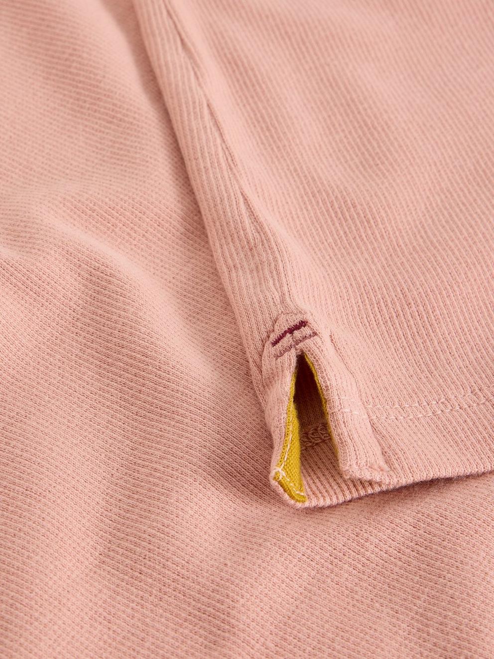 SADIE CREW NECK RIB TEE in DUS PINK - FLAT DETAIL