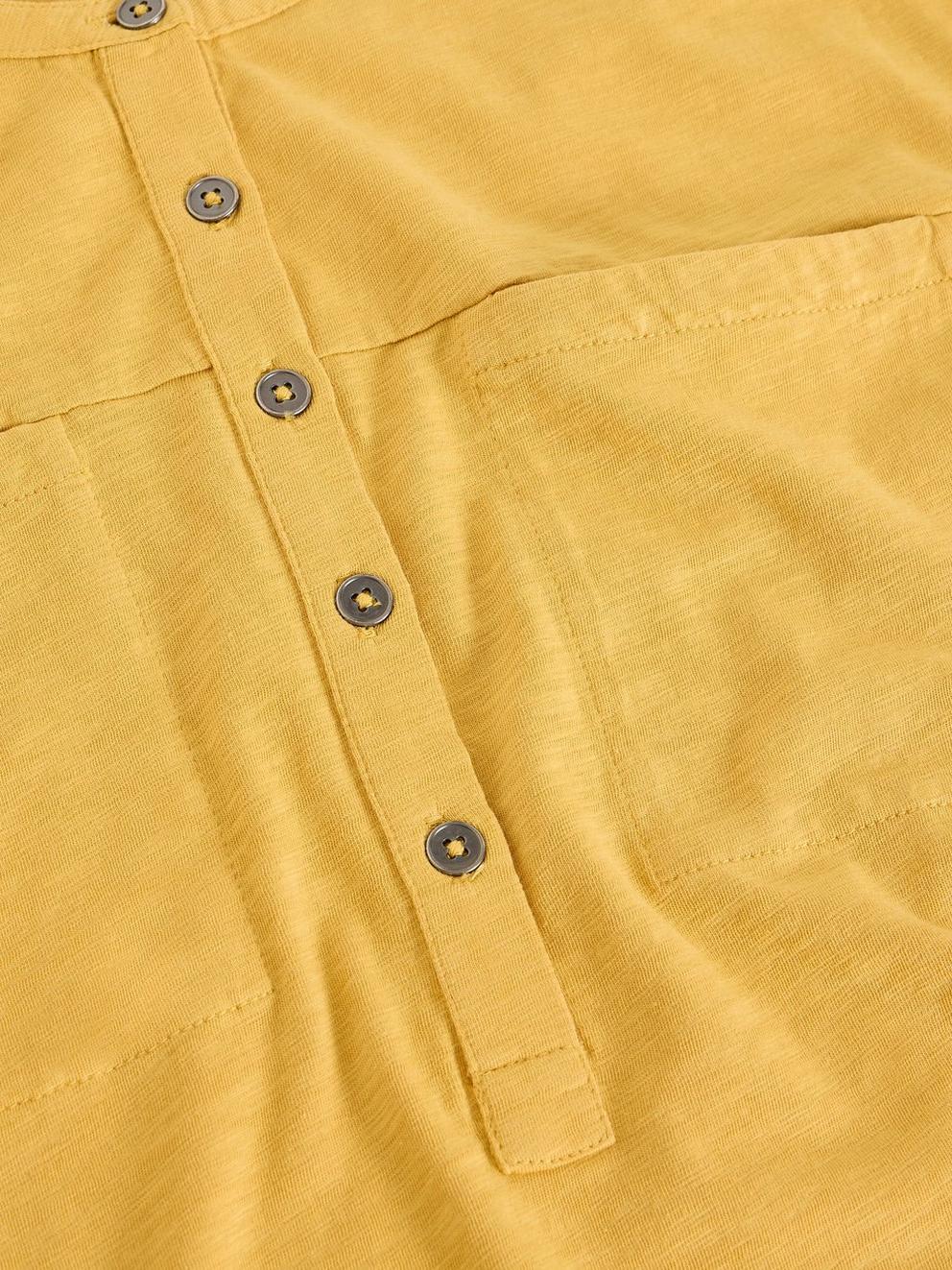 BETH HALF BUTTON SHIRT in MID CHART - FLAT DETAIL