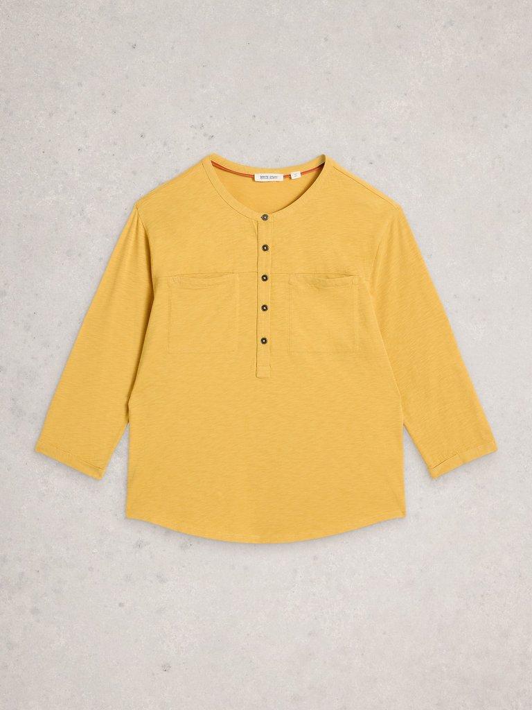 BETH HALF BUTTON SHIRT in MID CHART - FLAT FRONT