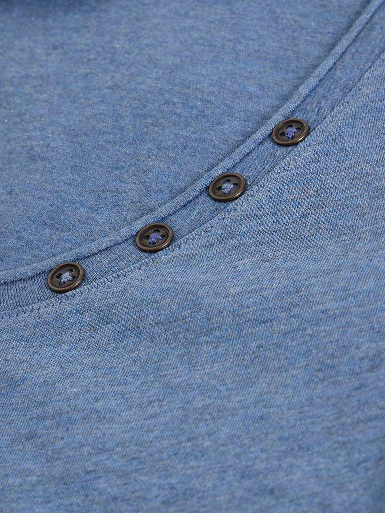 NADIA LONG SLEEVE TEE in MID BLUE - FLAT DETAIL