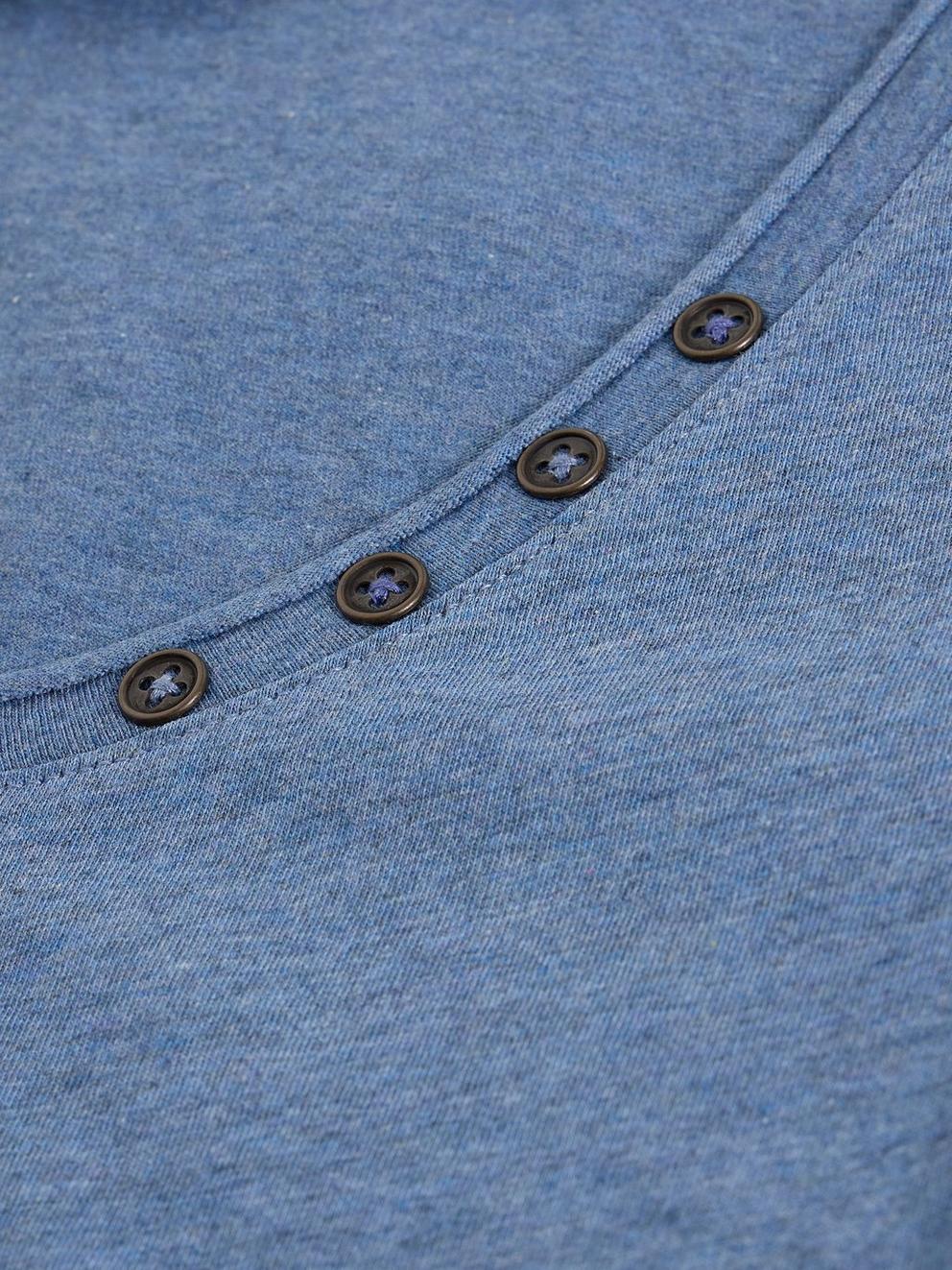 NADIA LONG SLEEVE TEE in MID BLUE - FLAT DETAIL