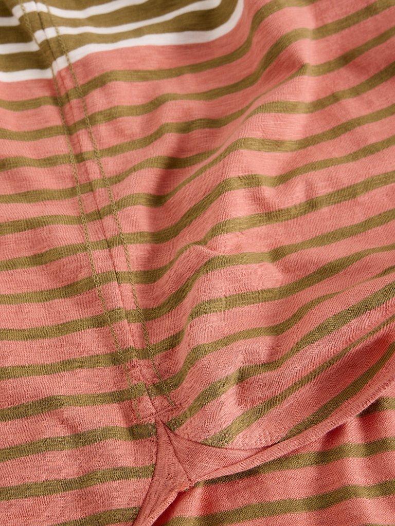CLARA LS STRIPE TEE in GREEN MLT - FLAT DETAIL