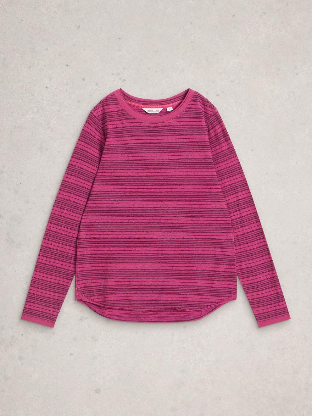 CLARA STITCH TEE in DK PLUM - FLAT FRONT