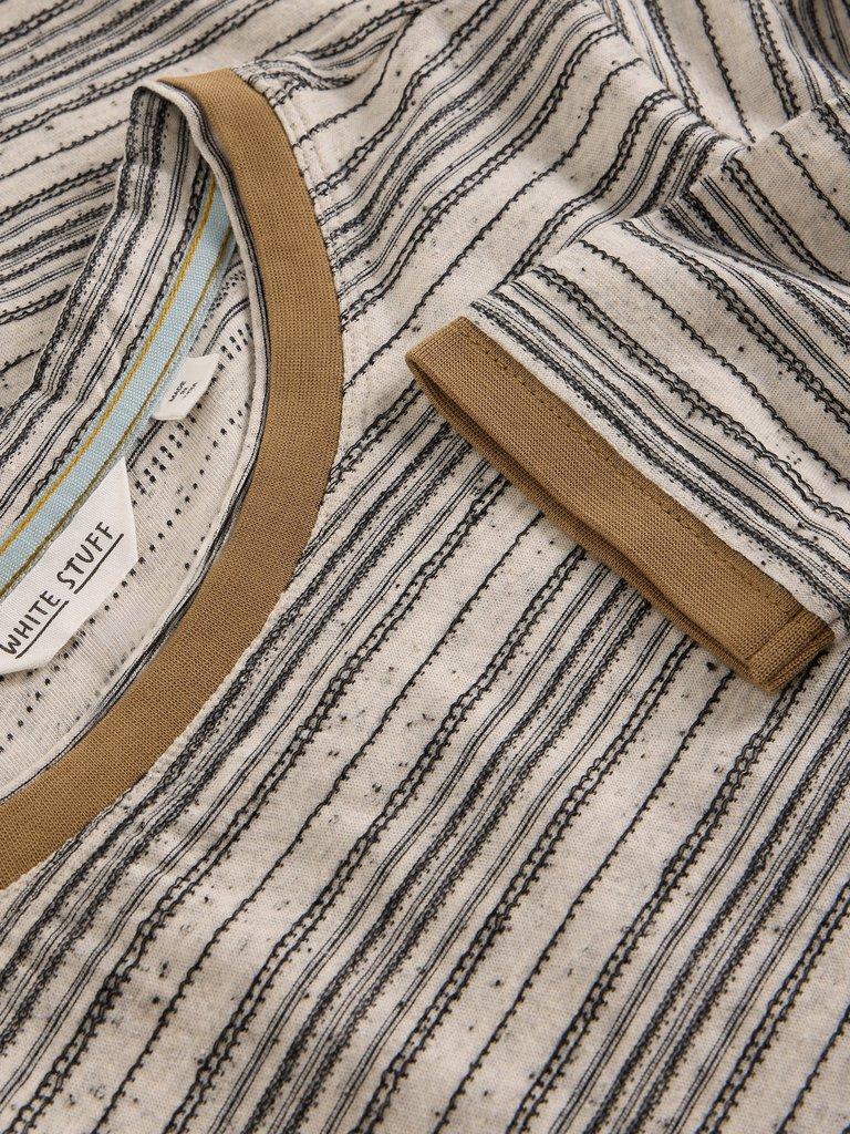 CLARA STITCH TEE in LGT NAT - FLAT DETAIL