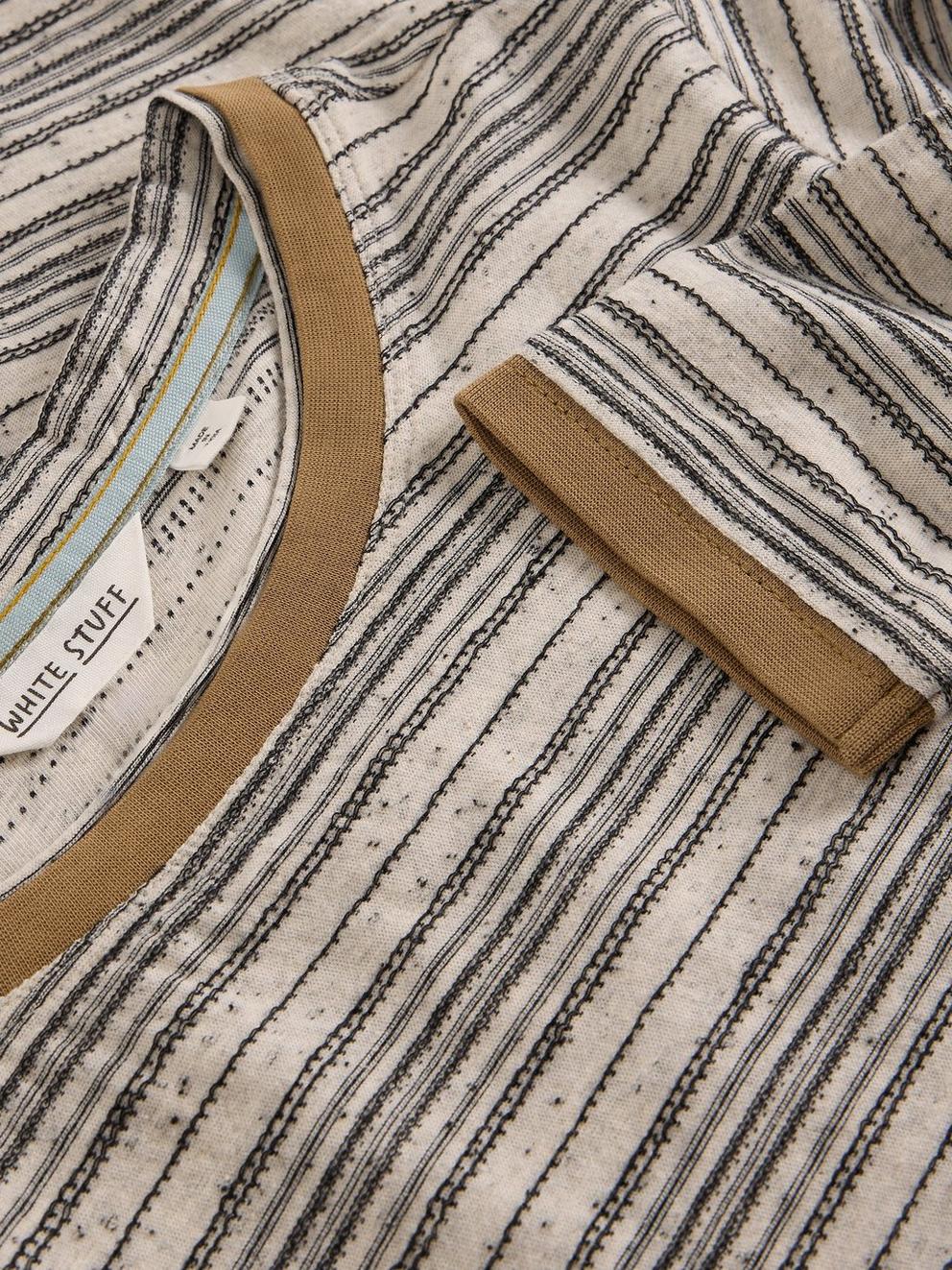 CLARA STITCH TEE in LGT NAT - FLAT DETAIL
