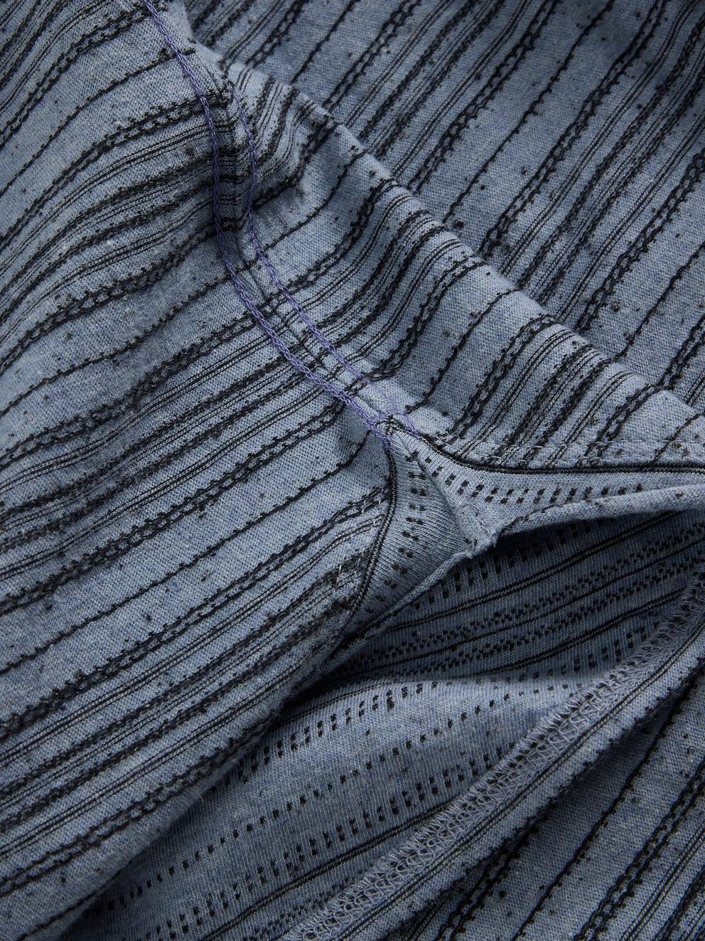 CLARA STITCH TEE in MID BLUE - FLAT DETAIL