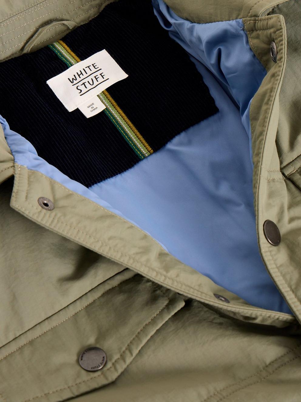 Padded Shacket  in LGT GREEN - FLAT DETAIL