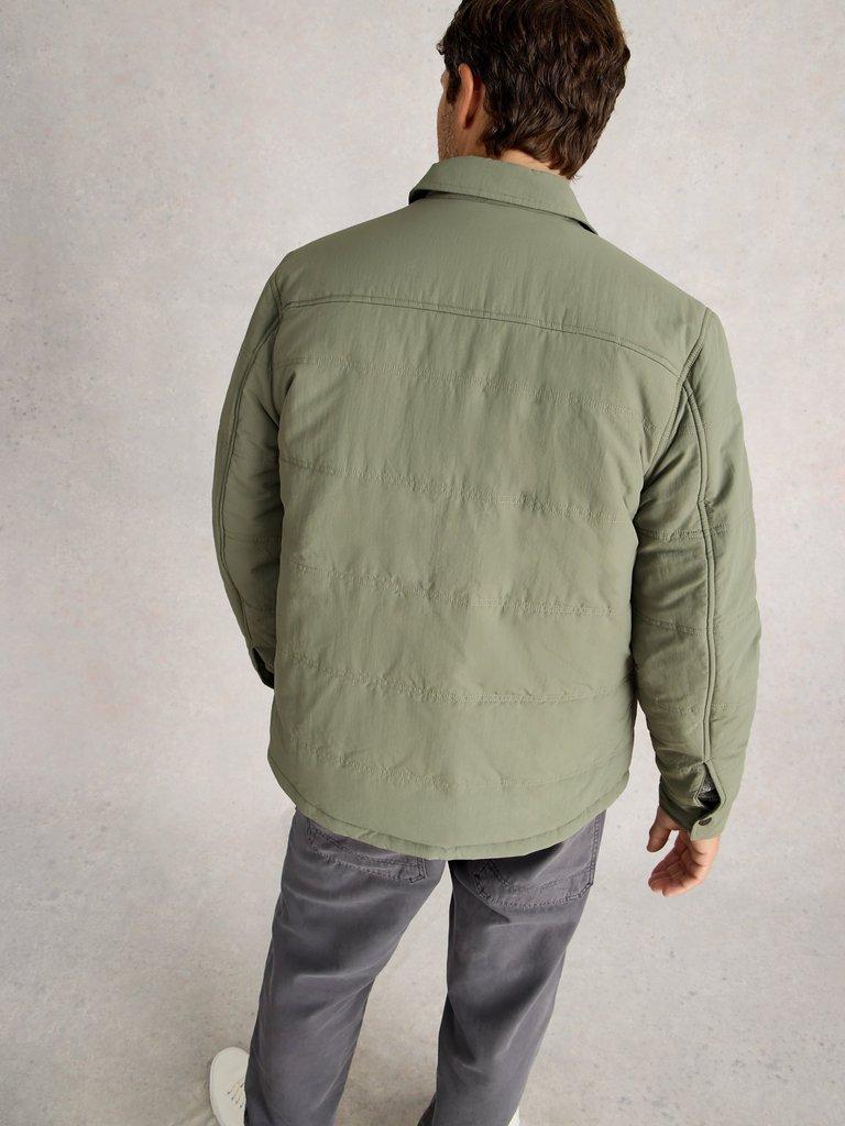 Padded Shacket  in LGT GREEN - MODEL BACK