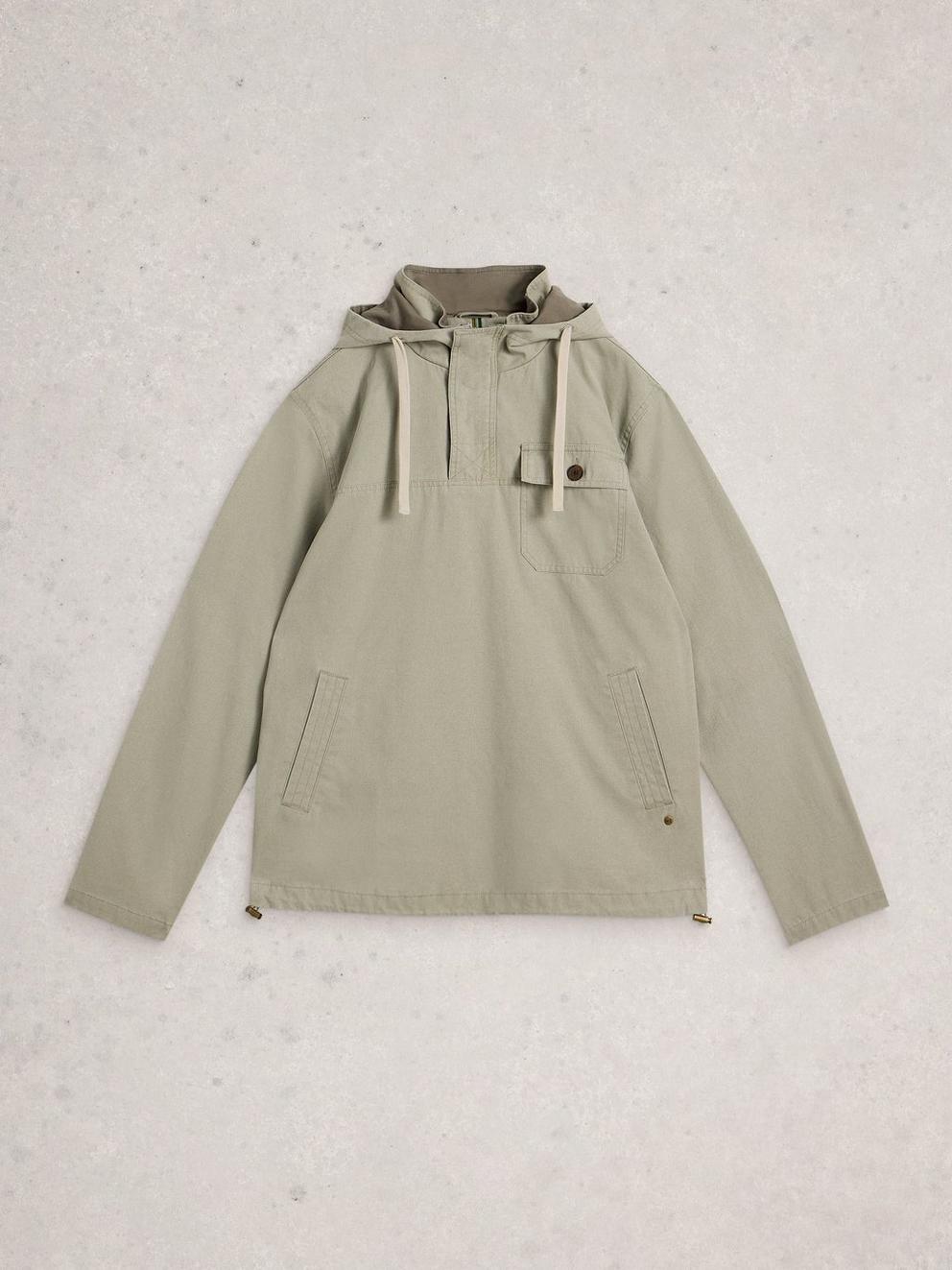 Utility Hooded Jacket in LGT NAT - FLAT FRONT