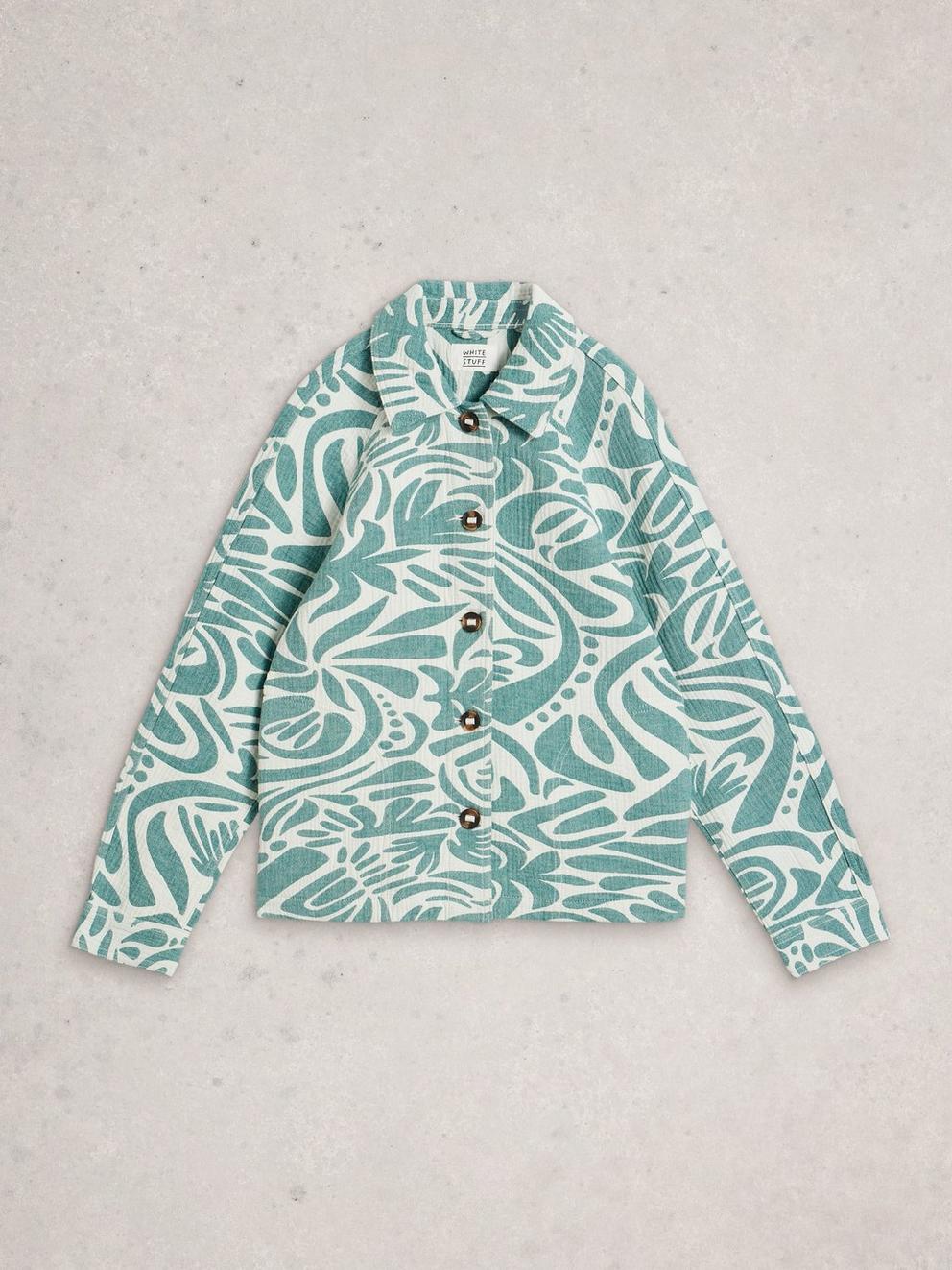 Eden Jacquard Jacket in BLUE MLT - FLAT FRONT