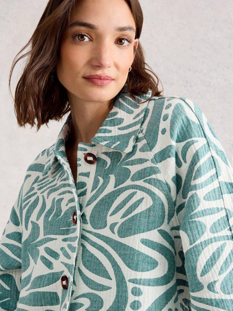 Eden Jacquard Jacket in BLUE MLT - MODEL DETAIL