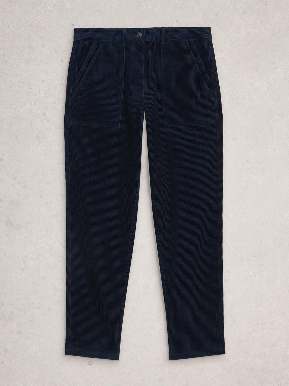 Twister Macro Cord Trouser in DARK NAVY - FLAT FRONT