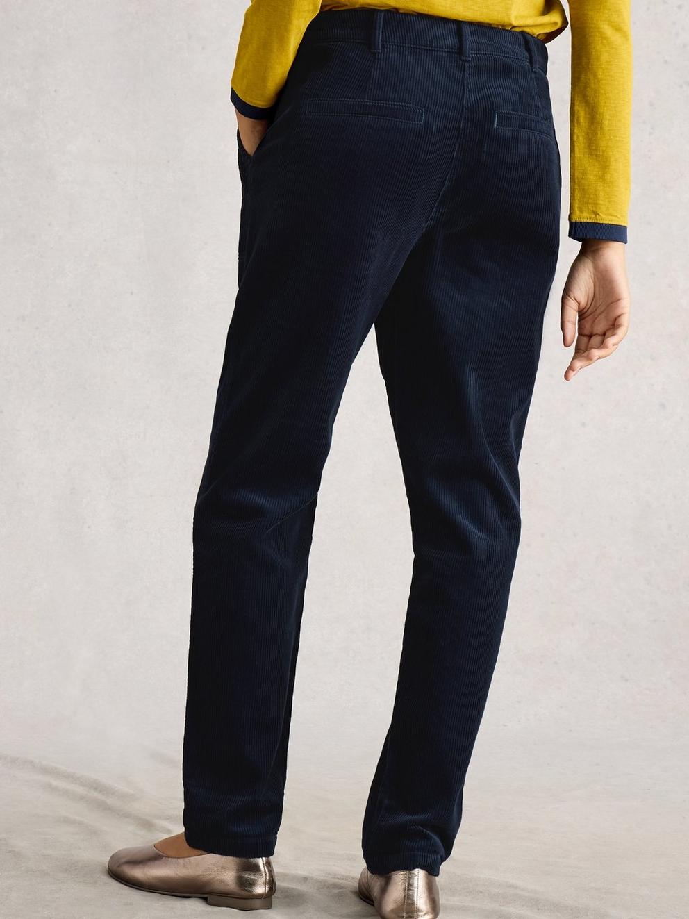 Twister Macro Cord Trouser in DARK NAVY - MODEL BACK