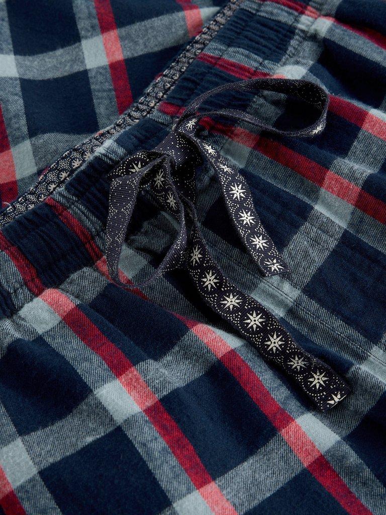 Flannel Moorland PJ Trousers in DARK NAVY - FLAT DETAIL
